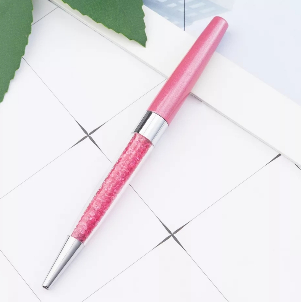 Pink Crystal Ballpoint Pen with Black Ink